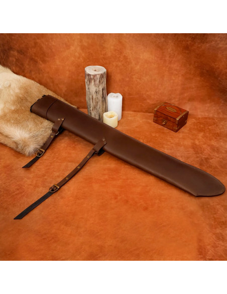 Leather sheath for LARP swords, brown...