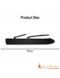 Leather sheath for LARP swords, black (72 cm.) 2