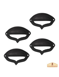 Pack of 4 medieval rustic cast iron handles (10 cm.)