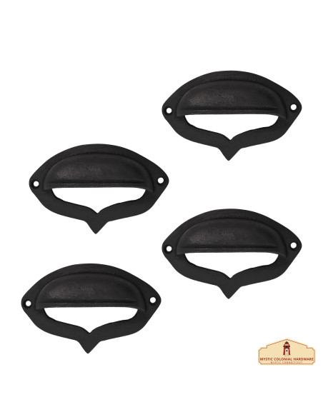 Pack of 4 medieval rustic cast iron...