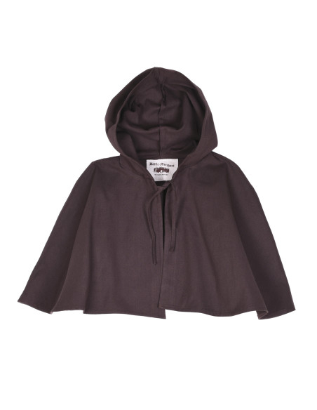 Short open medieval cape with hood,...