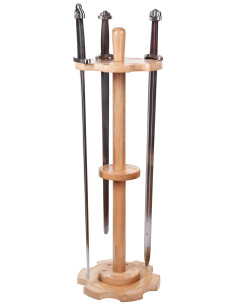 Ash wood standing stand for 12 swords 2