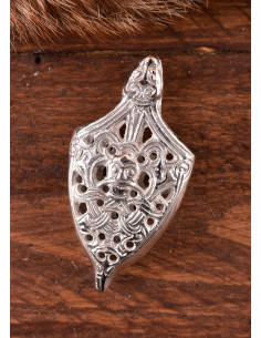 Viking sword sheath tip decoration, silver finish 2