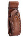 Medieval begging bag in brown leather