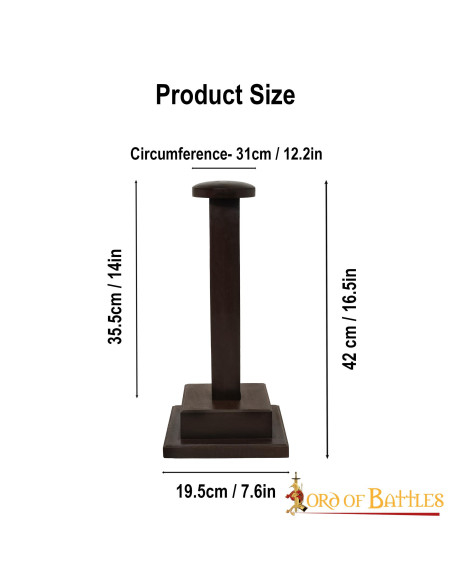 Handmade wooden helmet holder (42 cm.)