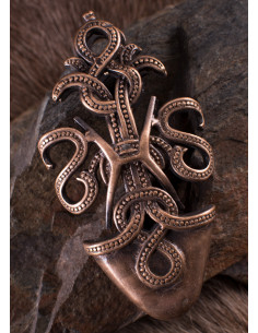 Viking sword sheath tip decoration Nordic snakes 2