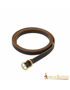 Medieval leather belt ready LARP, brown