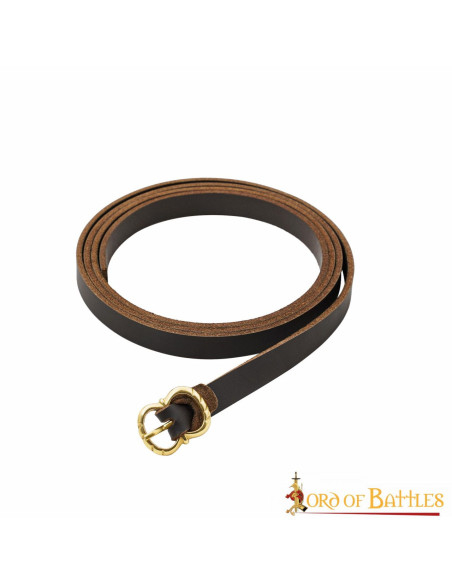 Medieval leather belt ready LARP, brown