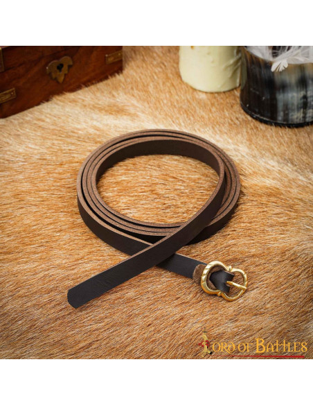 Medieval leather belt ready LARP, brown