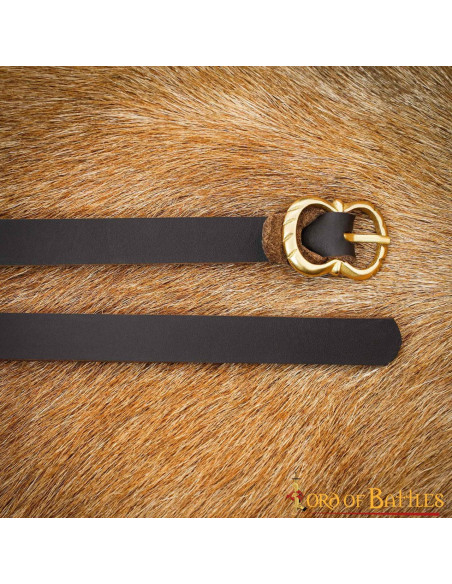 Medieval leather belt ready LARP, brown