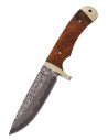 Damascus steel knife with leather sheath (21 cm.)