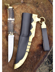 Steel Viking knife with leather sheath (22 cm.) 2