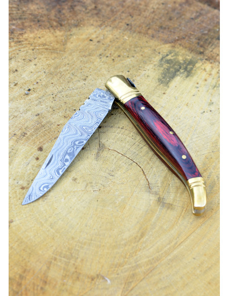 Laguiole style damascus steel knife...