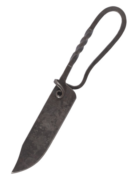 Forged medieval knife with leather...