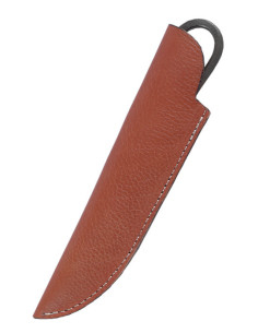 Forged medieval knife with leather sheath (19 cm.) 2