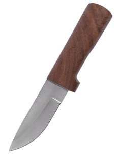 Steel outdoor knife with leather sheath (23 cm.)