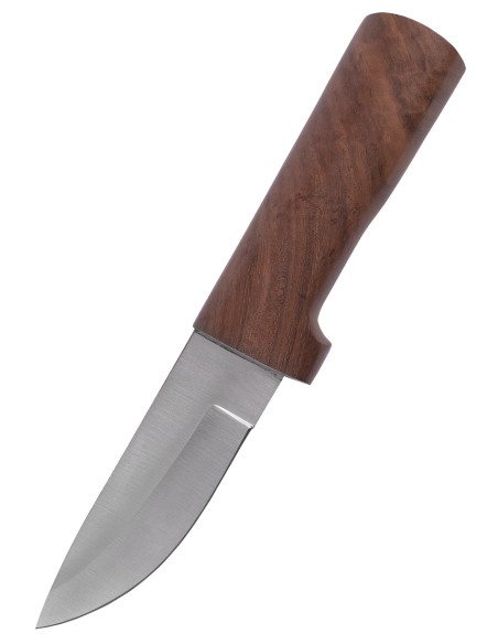 Steel outdoor knife with leather...