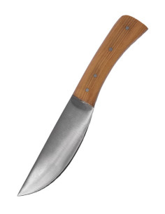 Classic style steel knife with leather sheath (20.5 cm)