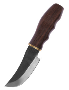 Steel hunting knife with leather sheath (20 cm.)