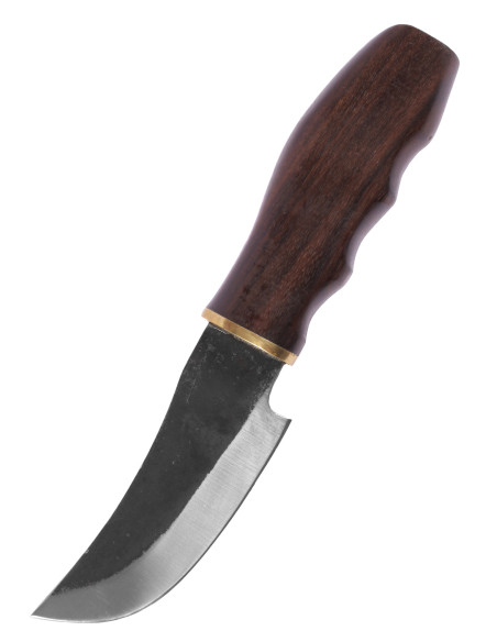 Steel hunting knife with leather...