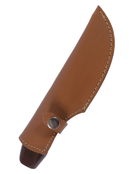 Steel hunting knife with leather...