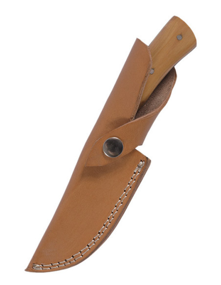 Steel hunting knife with leather...