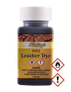 Bottle of black leather dye (118 ml.)