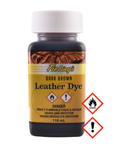Bottle of dark brown leather dye (118 ml.)