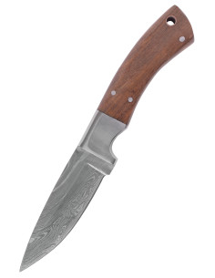 Damascus blade outdoor knife with sheath (19.5 cm)