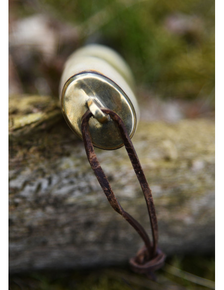 Damascus blade bone handle knife with...