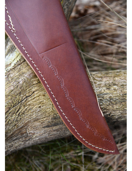 Damascus blade bone handle knife with...