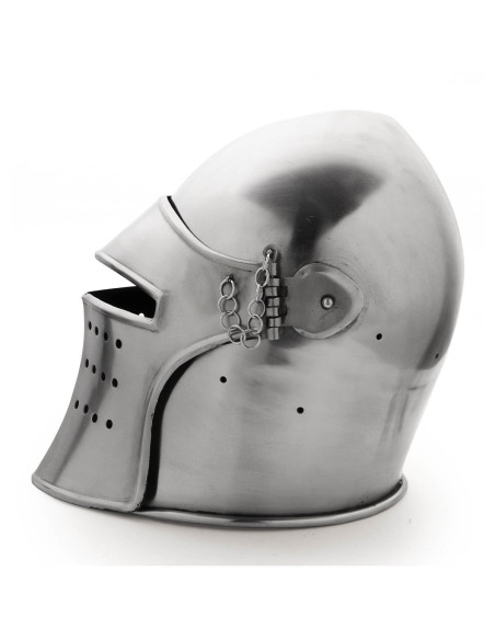 Medieval basin with removable visor,... Medieval basin with removable visor,...