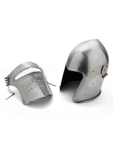 Medieval basin with removable visor,... Medieval basin with removable visor,...