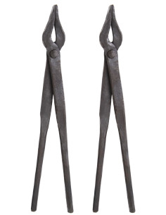 Pack of 2 hand-forged medieval steel pliers (21 cm.)