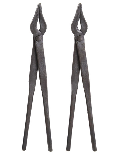 Pack of 2 hand-forged medieval steel...