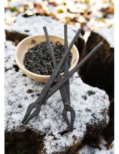 Pack of 2 hand-forged medieval steel...