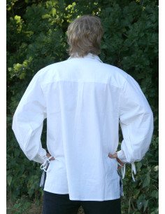 Medieval cotton shirt with natural colored laces 2