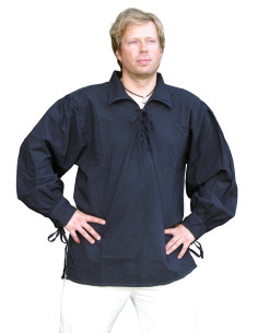 Medieval cotton shirt with black laces