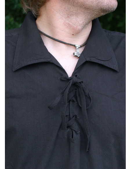 Medieval cotton shirt with black laces
