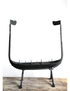 Large Viking ship candle holder, wrought iron 2