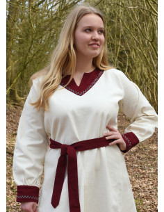Jona woman Viking dress natural color-red wine 2