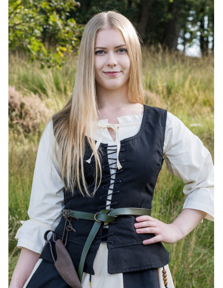 Tilda model medieval bodice in black Tilda model medieval bodice in black