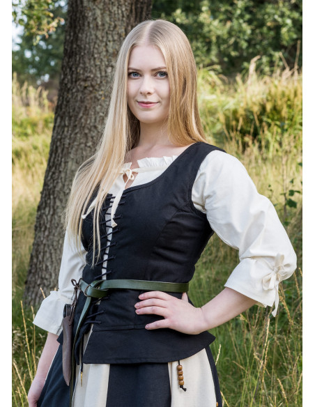 Tilda model medieval bodice in black Tilda model medieval bodice in black
