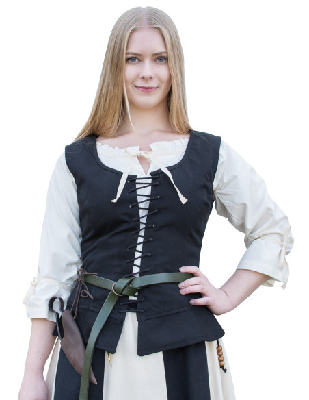 Tilda model medieval bodice in black Tilda model medieval bodice in black