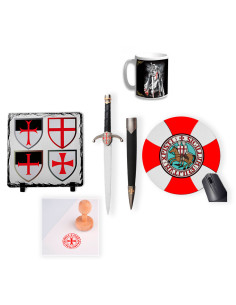 Templar desk pack: Seal and stamp, dagger, cup, slate...