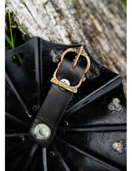 Pair of Gothic Besagues in steel,... Pair of Gothic Besagues in steel,...