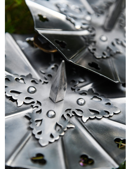 Pair of Gothic Besagues in steel,... Pair of Gothic Besagues in steel,...