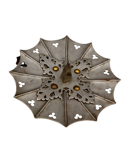 Pair of Gothic Besagues in steel,... Pair of Gothic Besagues in steel,...