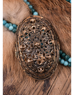 Handmade fantasy oval shape Viking brooch 2