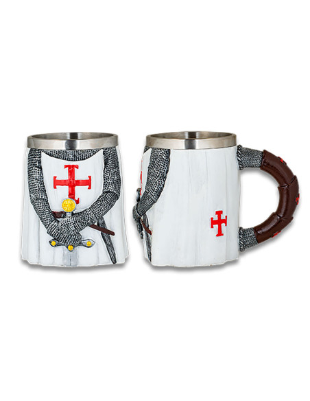 Templar knight mug with sword (12 cm.)
